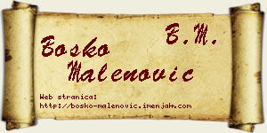 Boško Malenović vizit kartica
